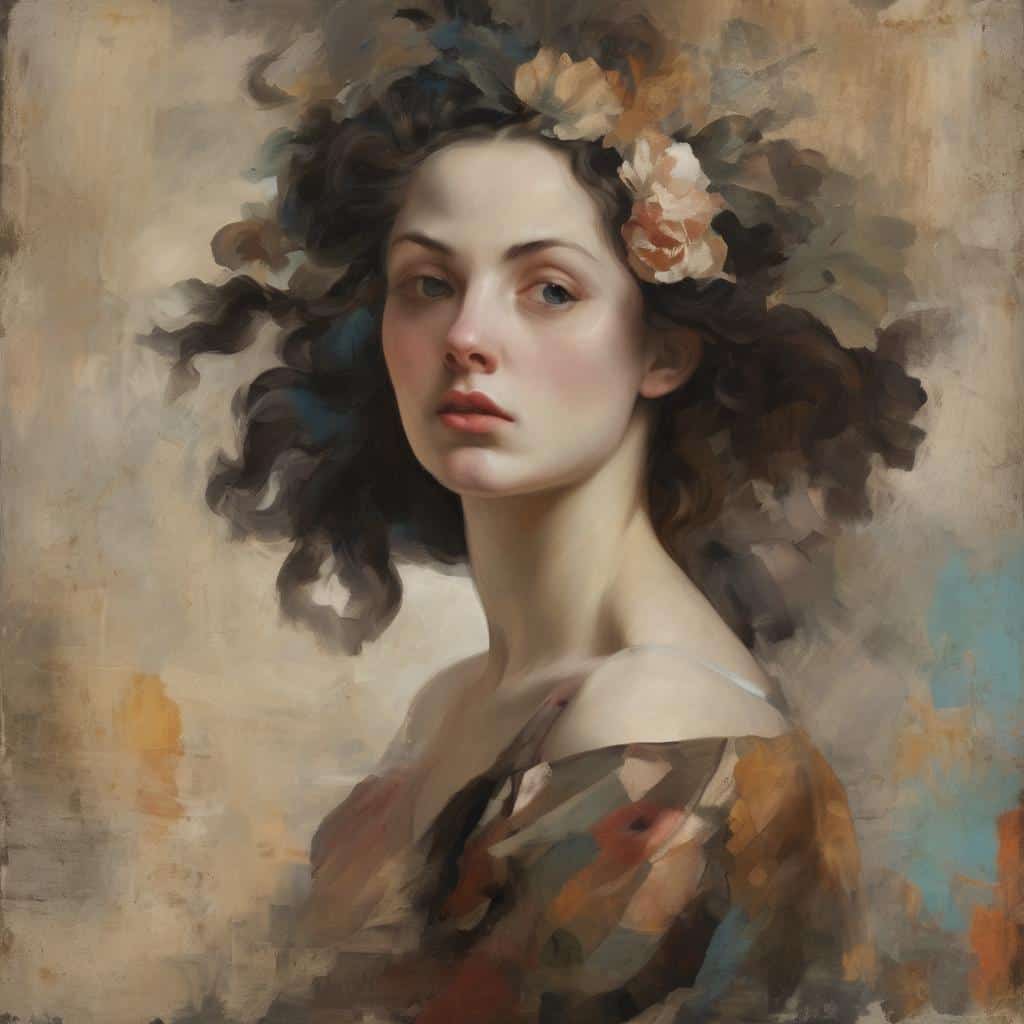 Άνθρωπος με λουλούδια στα μαλλιά, πορτρέτο σε ρεαλιστικό στυλ, από τον Giovanni Niccolò Servandoni, που αναδεικνύει την ομορφιά και την εκφραστικότητα.